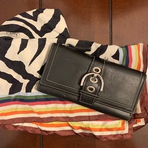 Coach wallet with coach satin zebra scarf